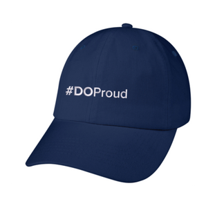 Navy Hat with White #DO Proud Logo